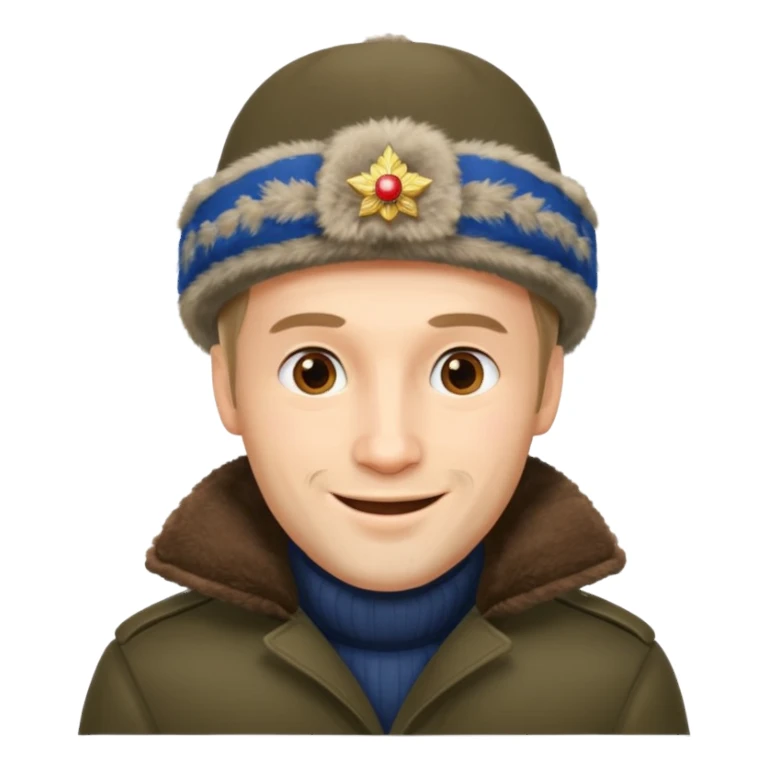 russian man with ushanka sticker