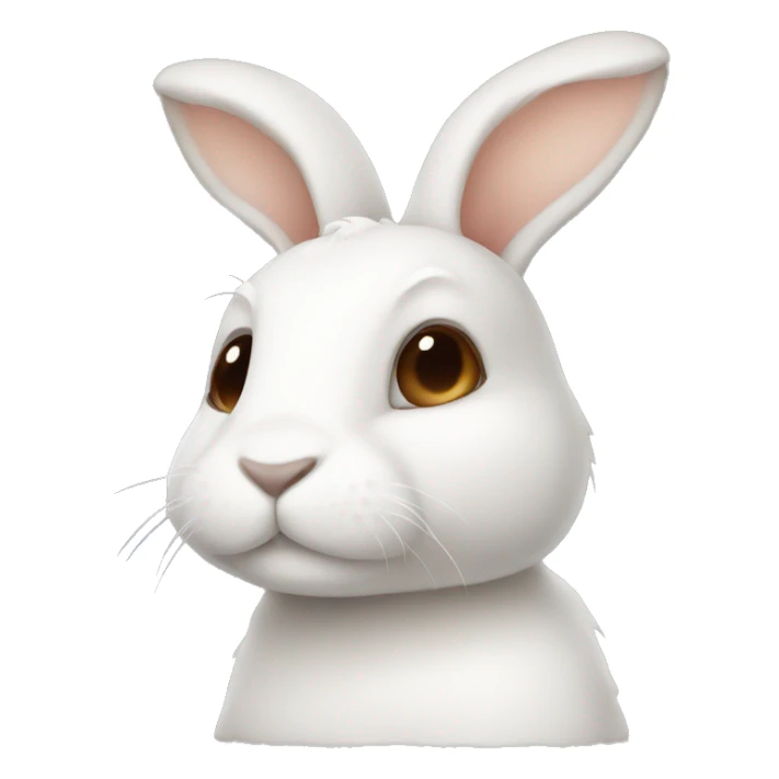 White bunny with brown dots sticker
