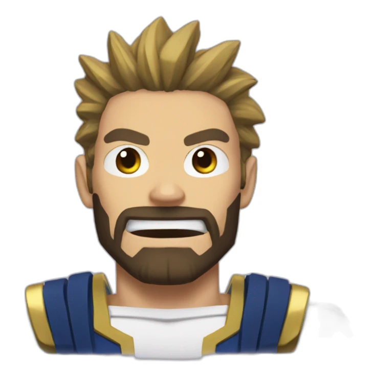All Might "I AM HERE" with a brown beard sticker