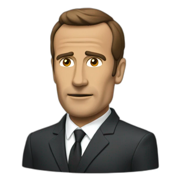macron with moai head sticker