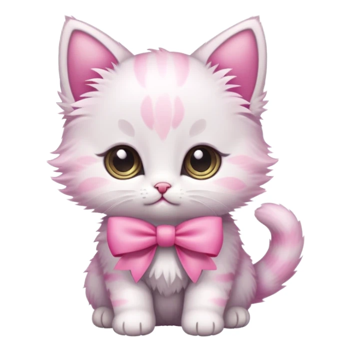 cute kitten with a pink bow sticker