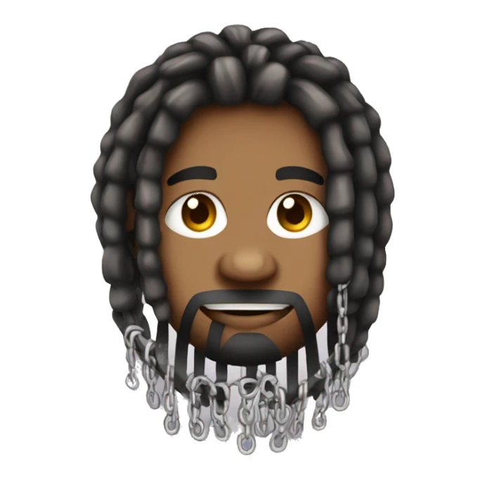 nonchalant dreadhead with grill and 10 chains on sticker