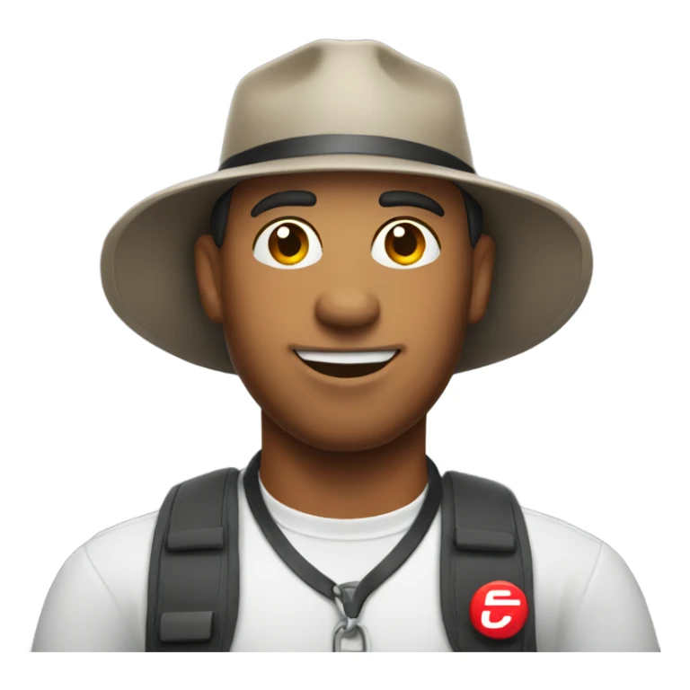 Guy wearing State Farm hat sticker