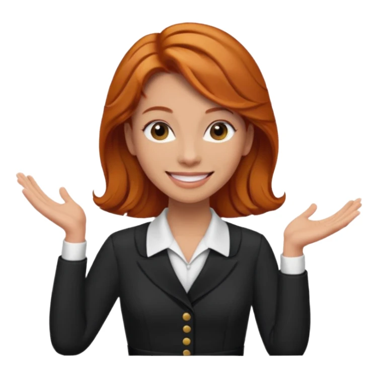 Ginger haired female conductor emoji sticker