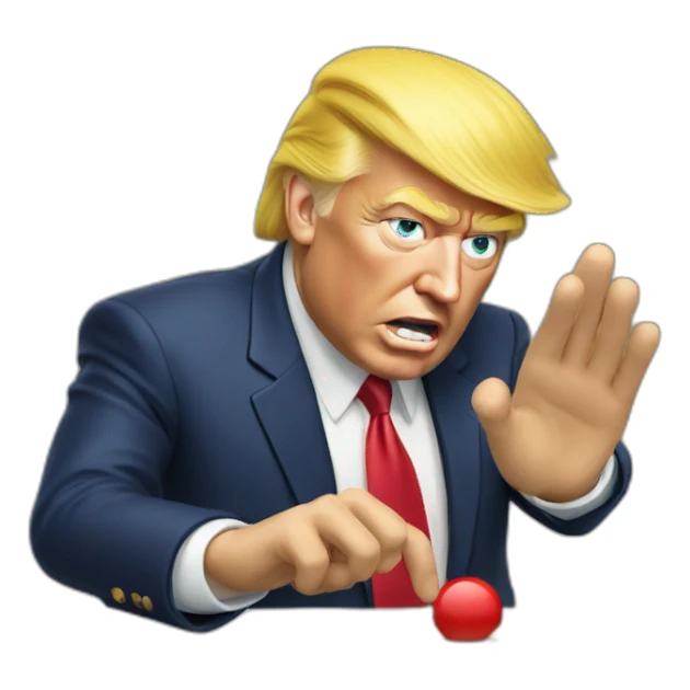 Donald trump pressing a button sticker