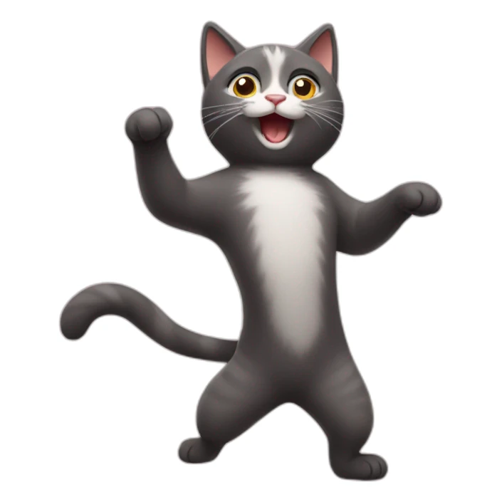 A cat dancing with a cat sticker