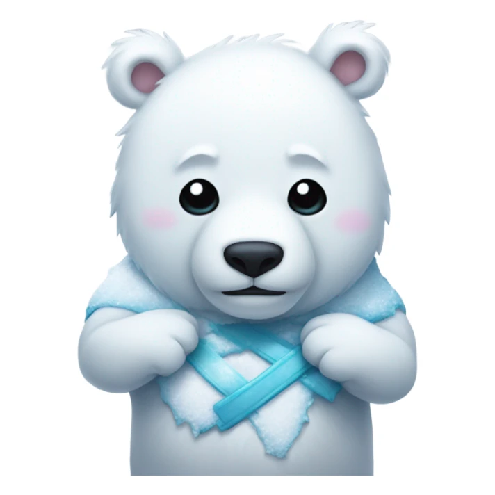 Ice bear with snowrabit in arms sticker