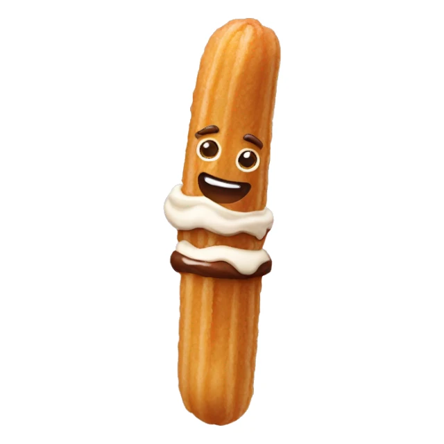 Un churro con la punta bañada en chocolate  sticker