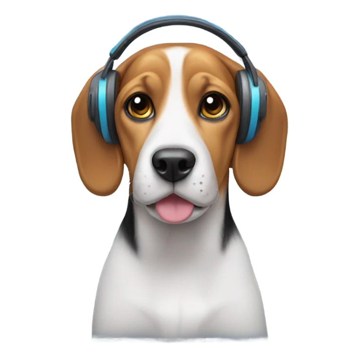 Beagle with earmuffs sticker