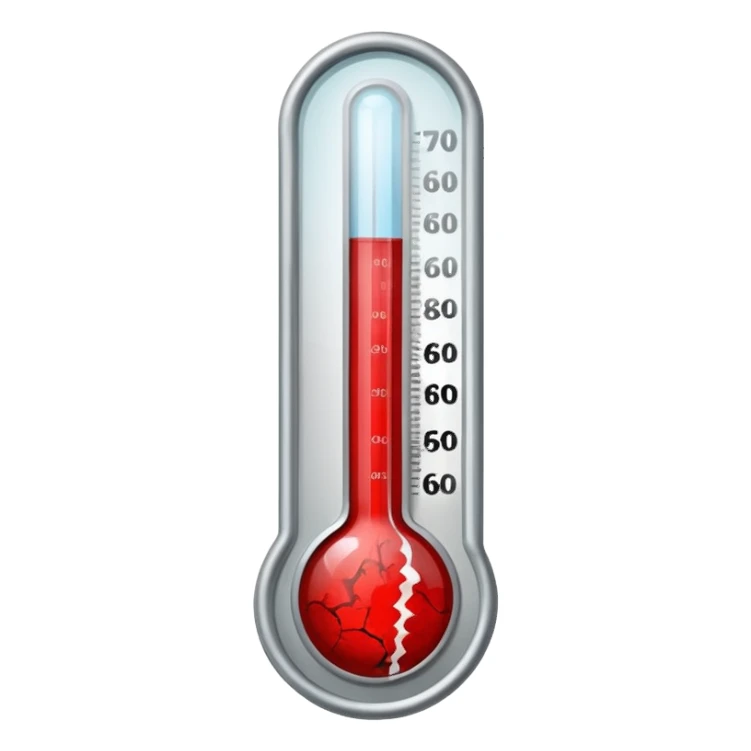 thermometer  with blood stains sticker