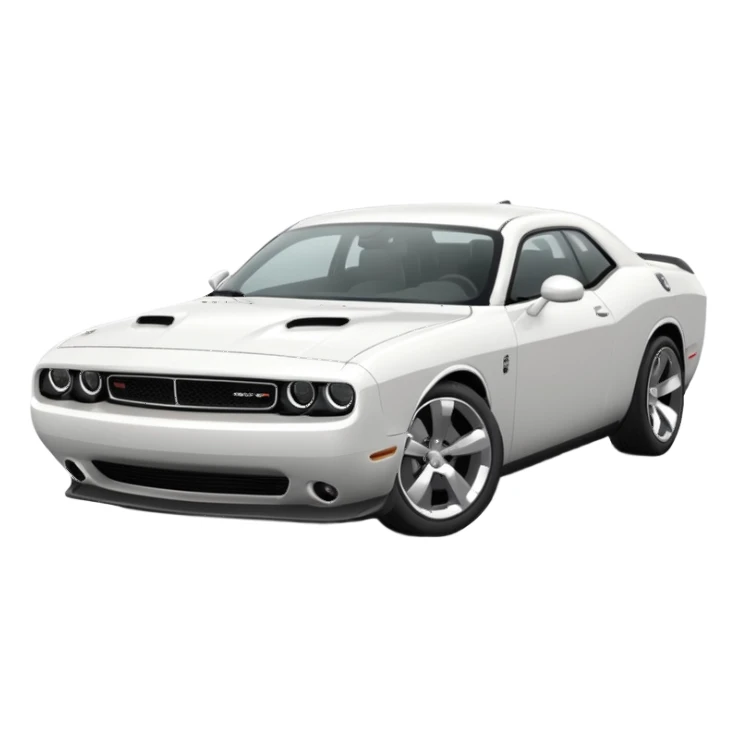 White Dodge challenger sticker
