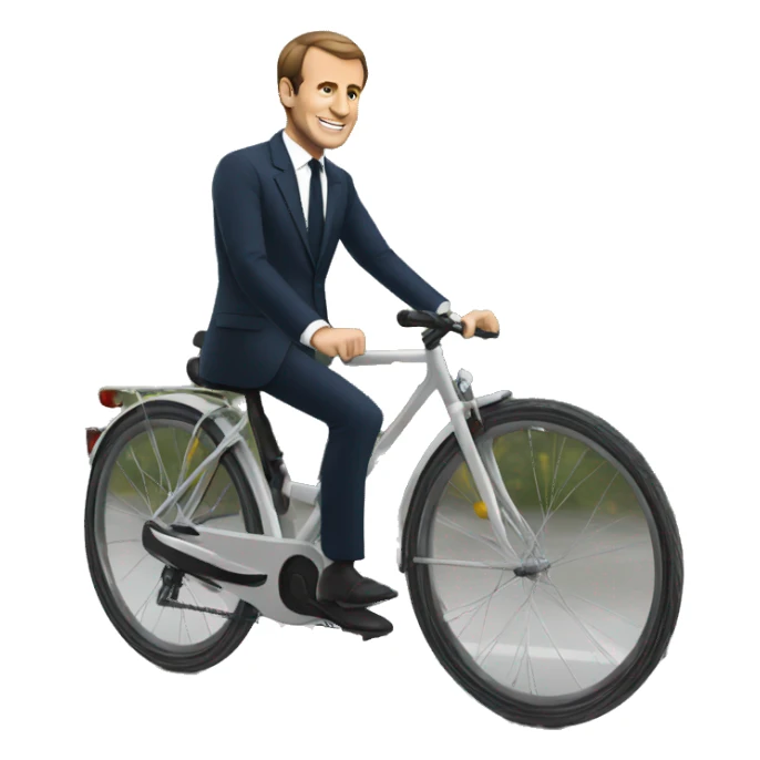 Macron sur un vélo  sticker