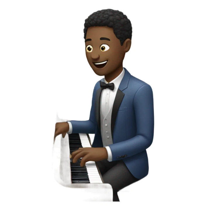 Husband playing piano while drinking sticker