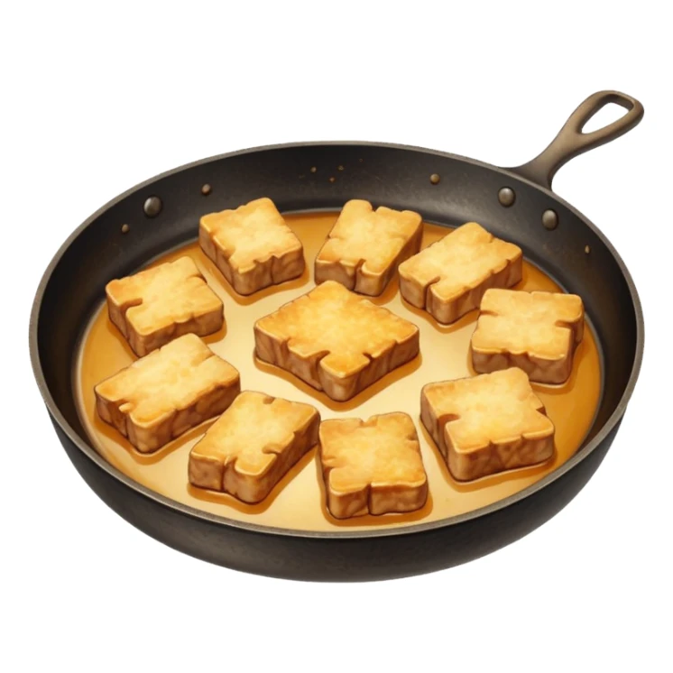 fried lard on pan sticker