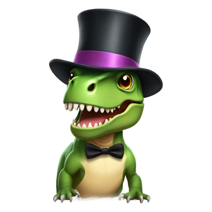 Trex with top hat sticker