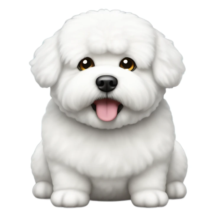 A really fat cute white Bichon frise  sticker