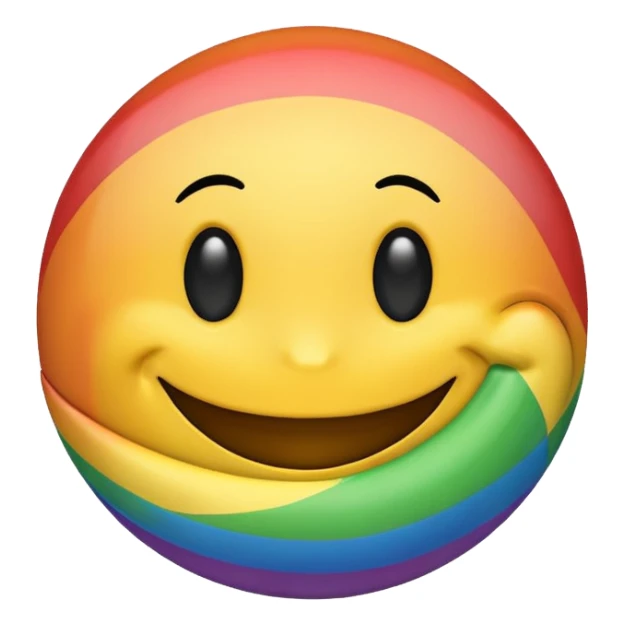 Rainbow smiley wearing yamaka sticker