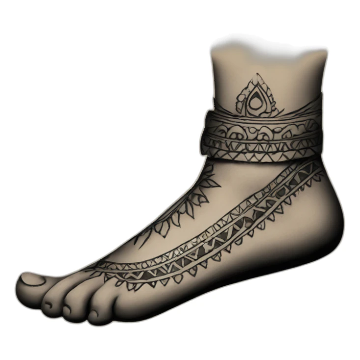 Indian tattoo foot sticker