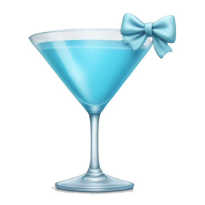 Light blue martini with white bow  sticker