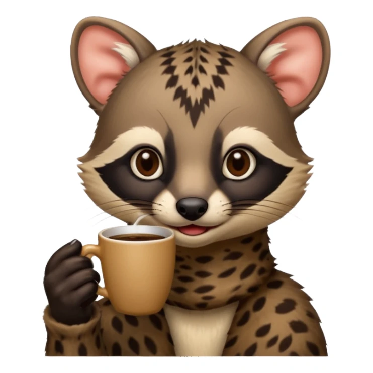 civet is drinking coffee sticker