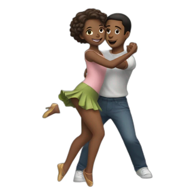 A girl dancing with boy sticker