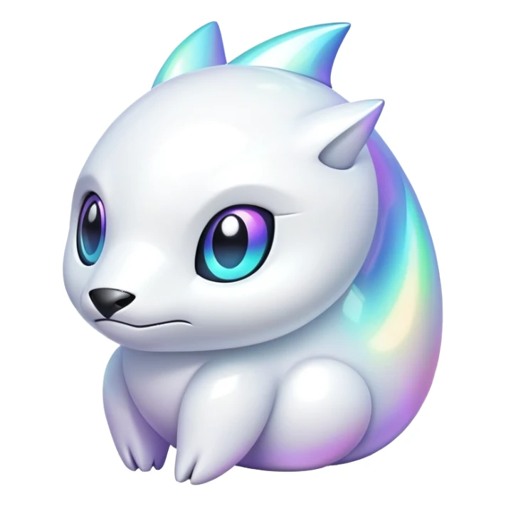  Iridescent white bright vibrant fakemon-creature  sticker