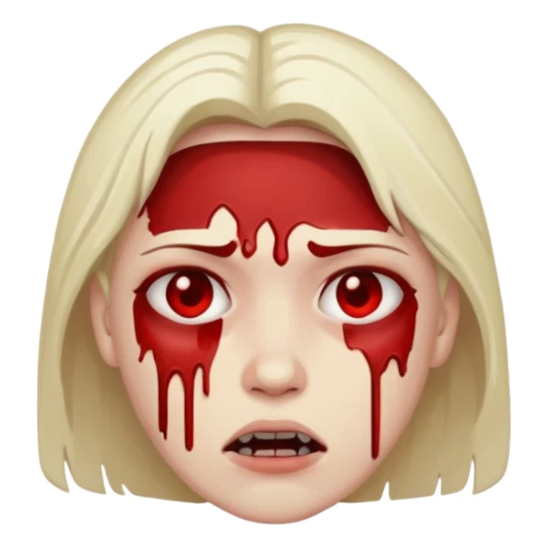 A pail white bloody character sticker