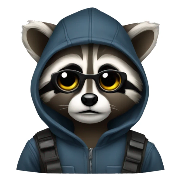 Raccoon hacker sticker
