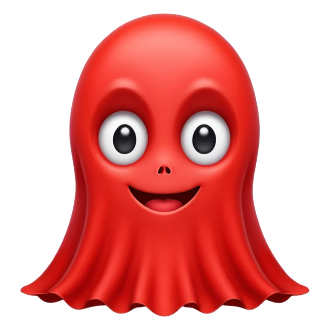 cute red ghost with big eyes sticker