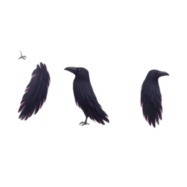 HSE Raven with pink feathers sticker