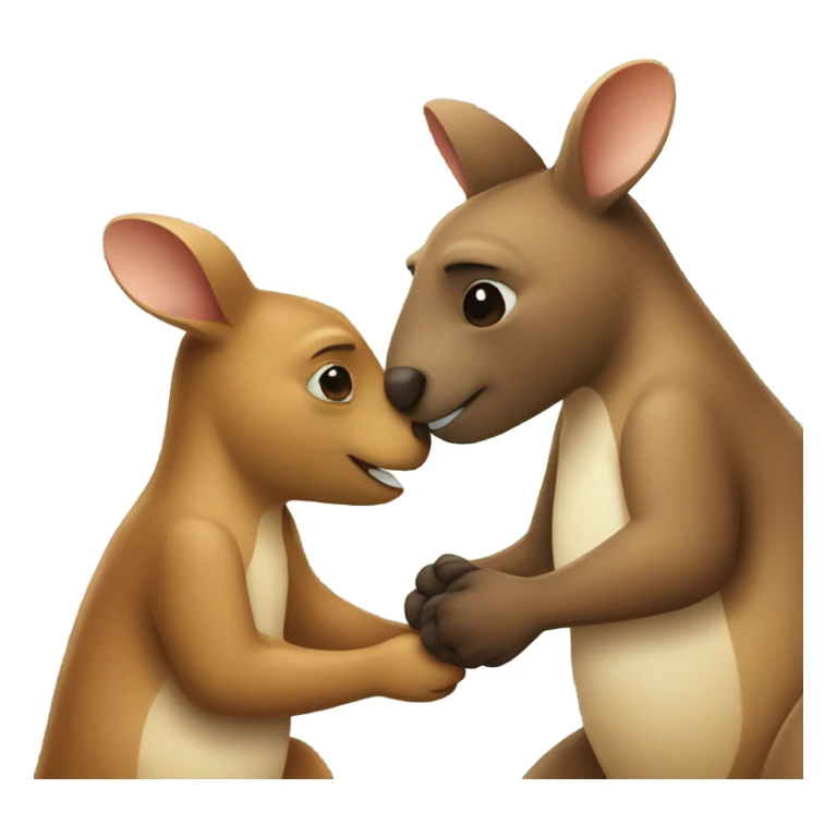 Kangaroo and bear hugging sticker