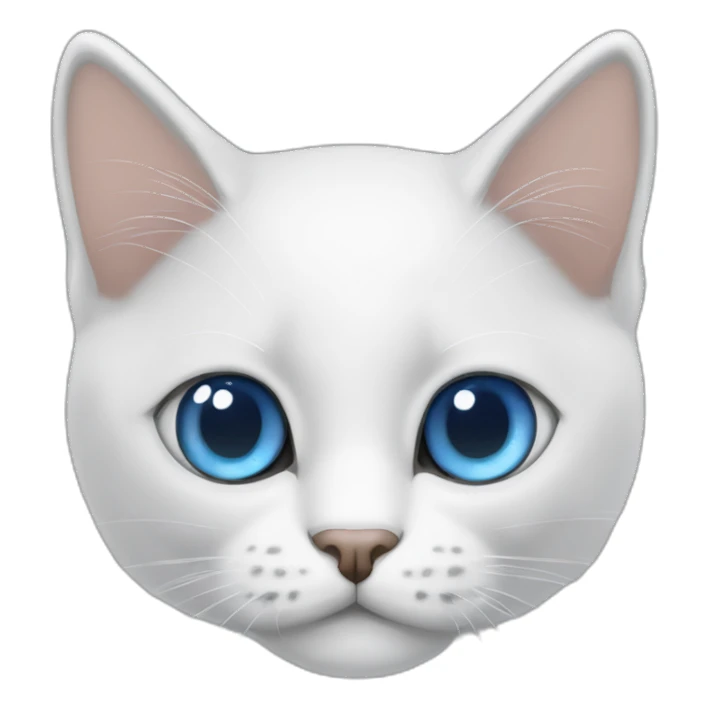 gato branco de olho azul e vesgo sticker
