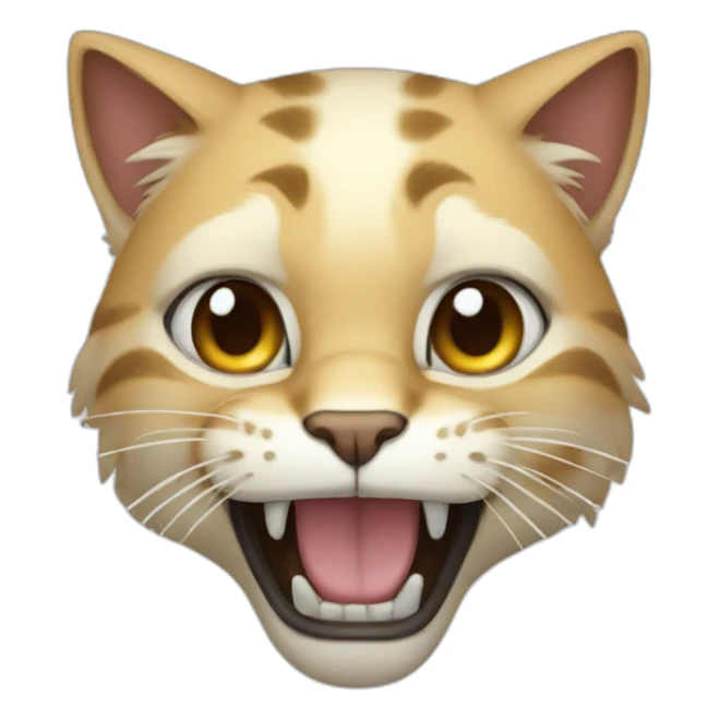 Cat with sabertooth teeth sticker