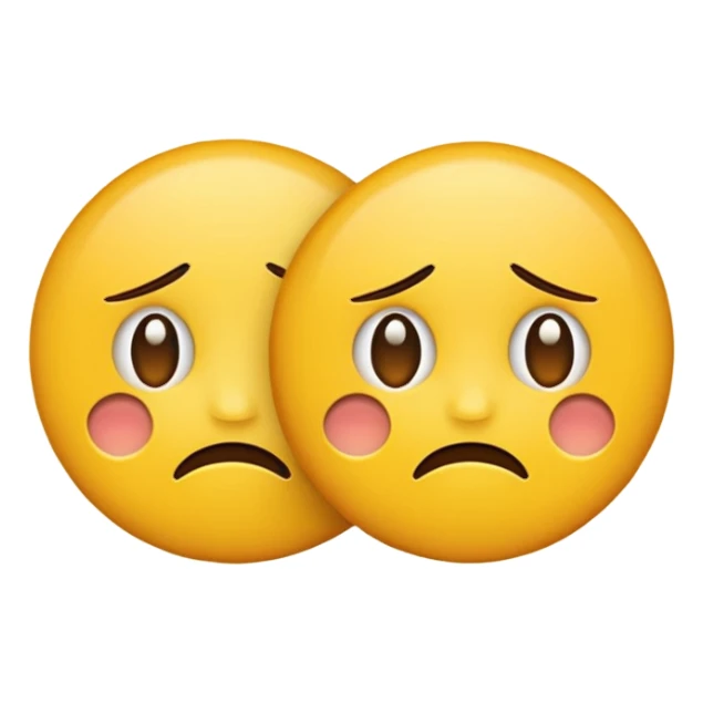 two emojis not happy stuck together no pink cheeks only two  sticker