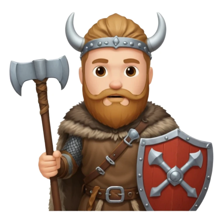 Bearded viking holding axe and shield sticker