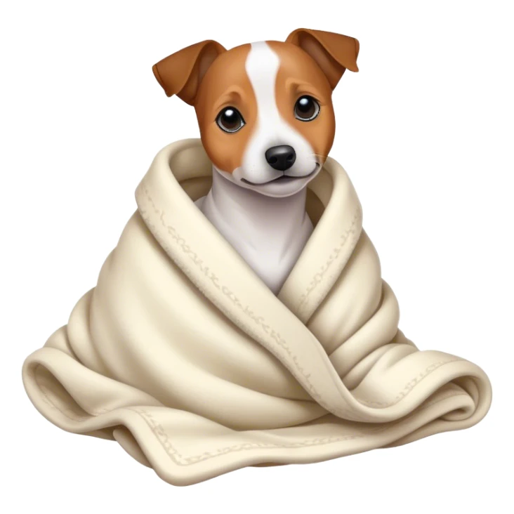 Jack Russell in a blanket sticker