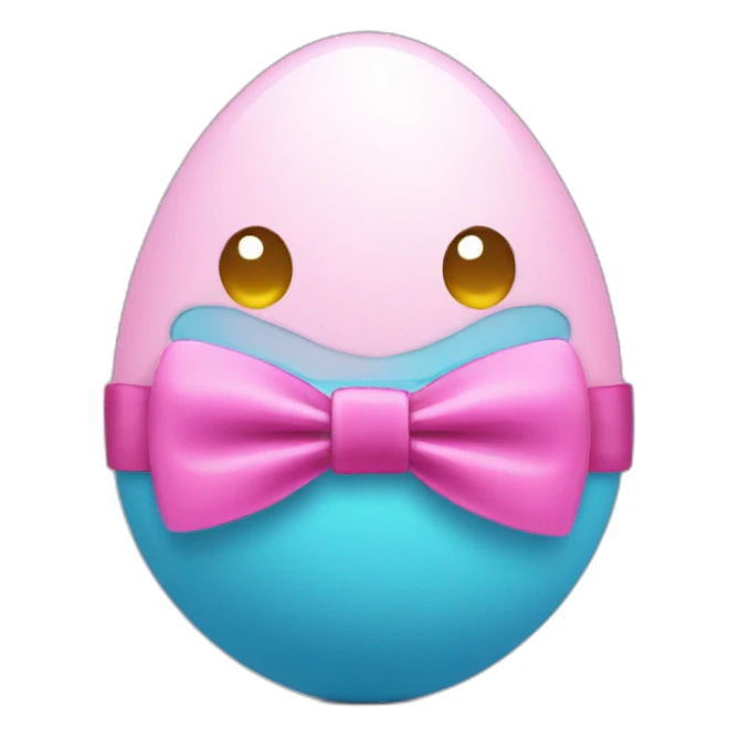 Blue egg with pink bowtie sticker