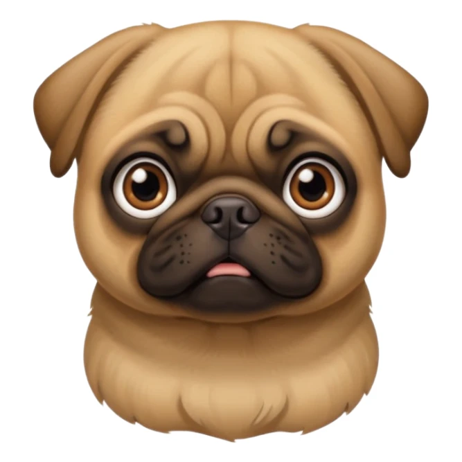 Make a brownish golden pug sticker