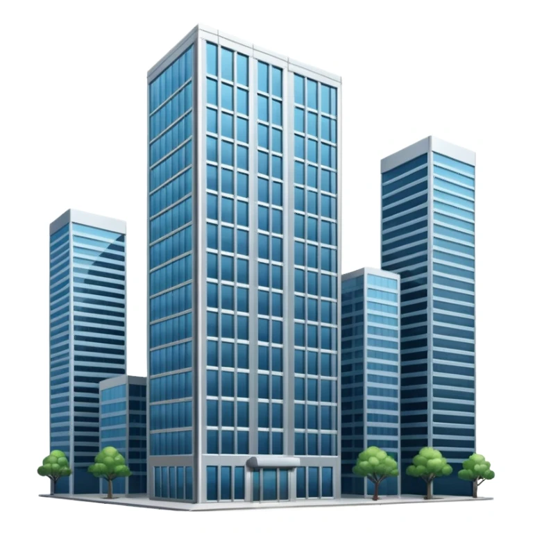 tall glass office building sticker