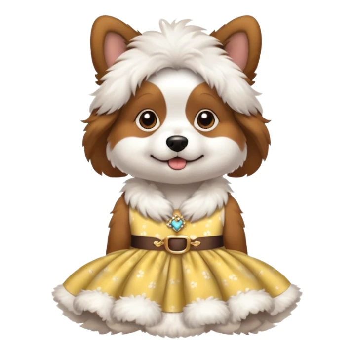 dog with a dress sticker