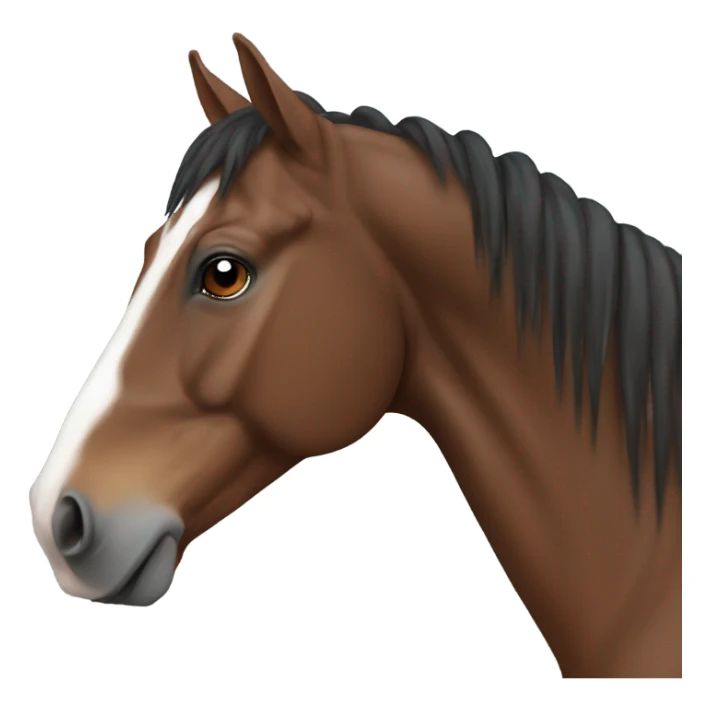 Bay horse with small white star sticker