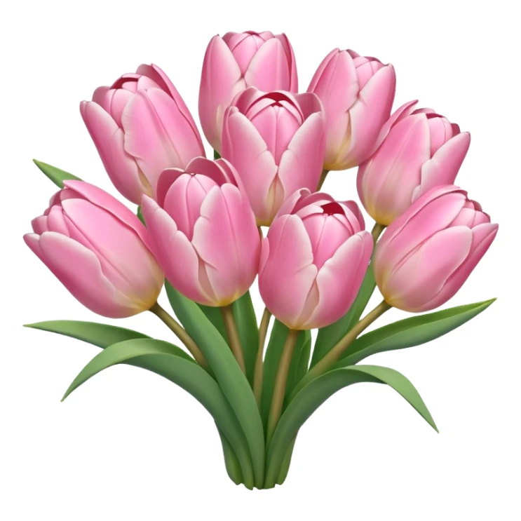 light pink tulip bouquet  sticker