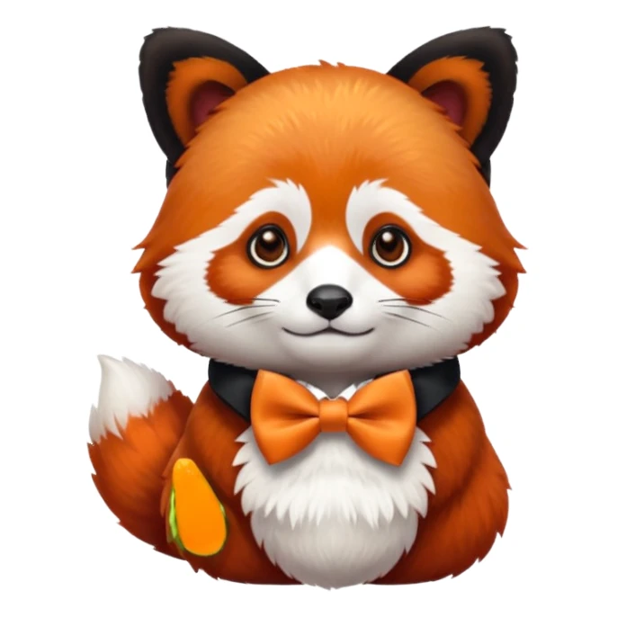 red panda with bow tie sticker