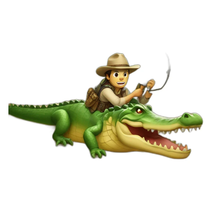 crocodile hunt western sticker