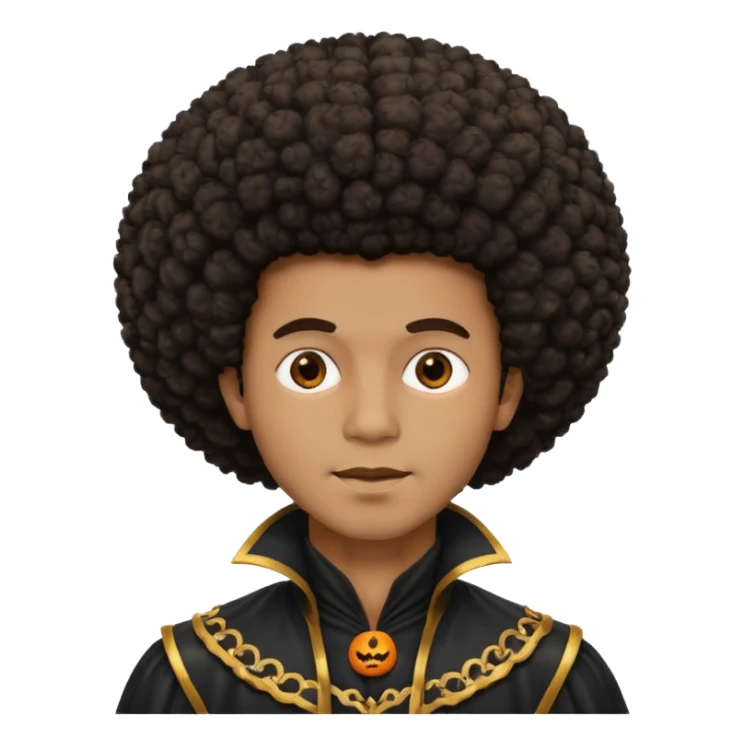 afro halloween man sticker