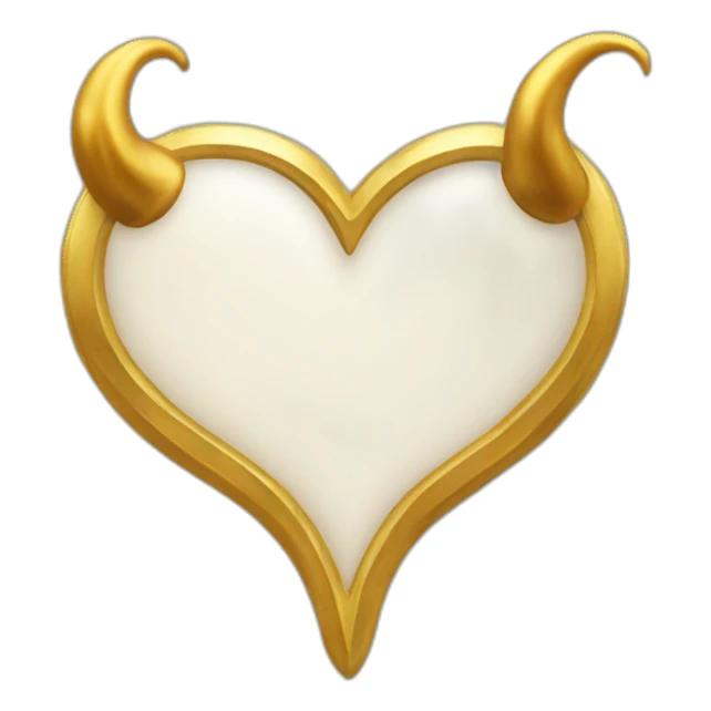 Gold heart frame with horns and tail sticker