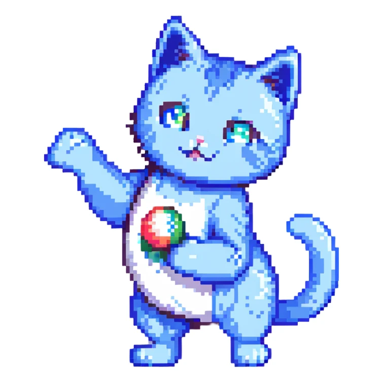 Gumball the blue cat, action pose sticker