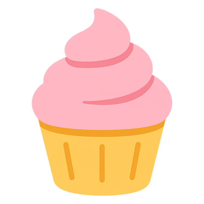 cupcake with pink icing icon sticker