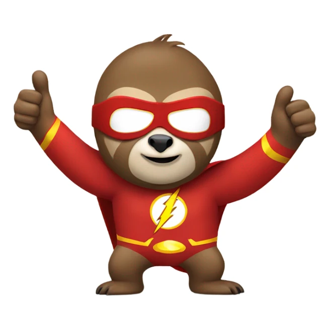 tired sloth The Flash shows thumbs up sticker