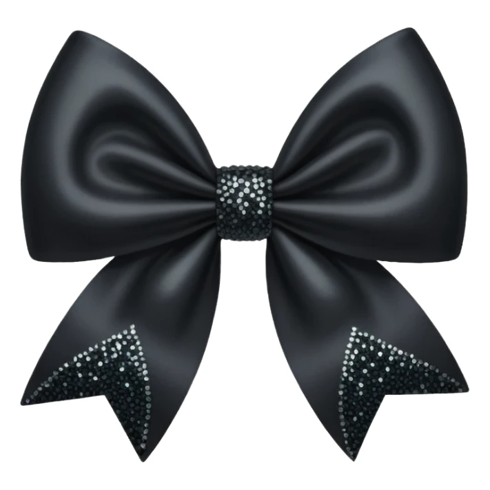 black sparkling bow sticker